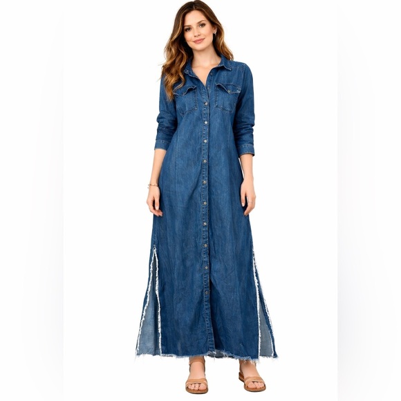 Anthropologie Dresses & Skirts - Cloth and Stone denim maxi dress chambray